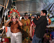 Hungry Ghosts film still, production photo, street opera, wayang, Tony Kern